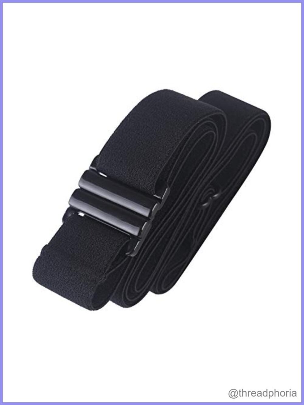Soft Stretchy No Show Belt Flat Buckle for Leggings Jeans